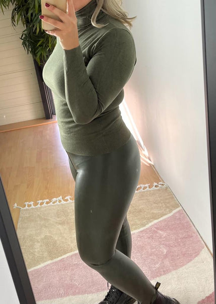 Norfy legging - High Waist (Army Groen)